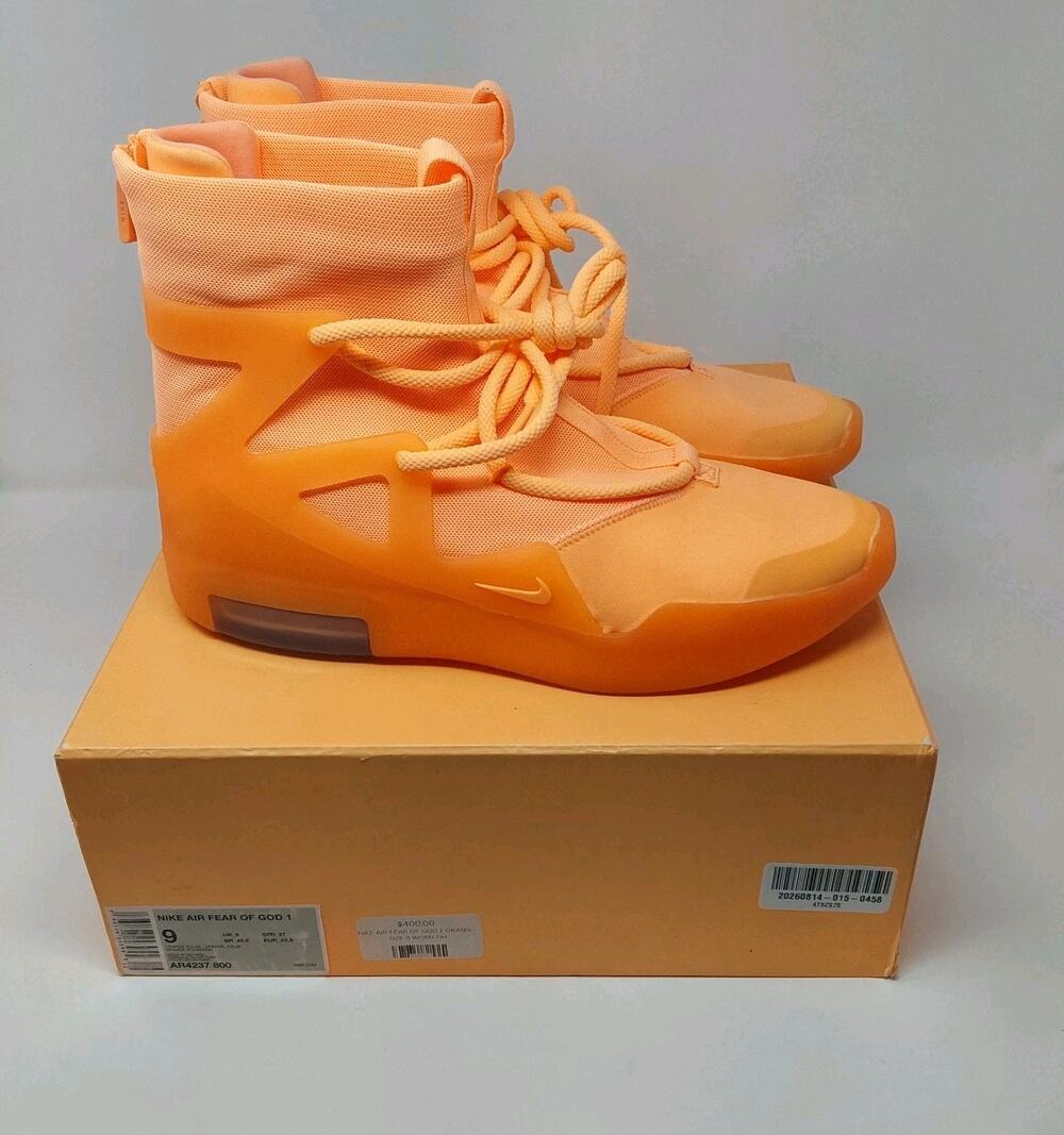 Nike Air Fear of God 1 Orange Pulse Mens 9 AR4237-800 w/ Box